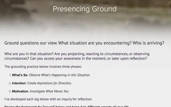 Presencing Ground